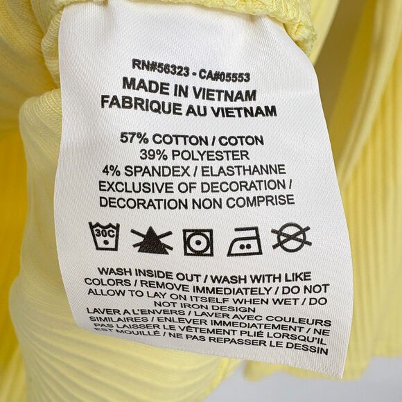 Nike Sportswear Ribbed Jersey Long Bell Sleeve Top, Sz Med, Yellow Athleisure - Picture 11 of 11